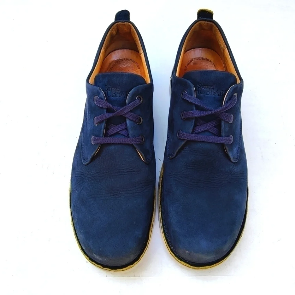 Samuel Hubbard Mens Oxford  Blue Nubuck Leather Laceup VIBRAM Sole Shoes Sz 10.5